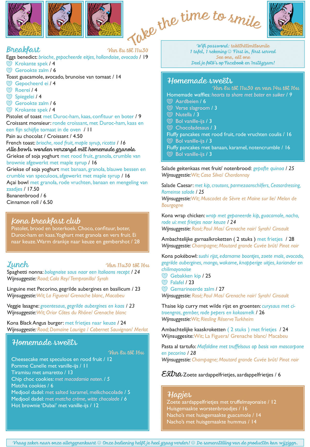 KONA menukaart food